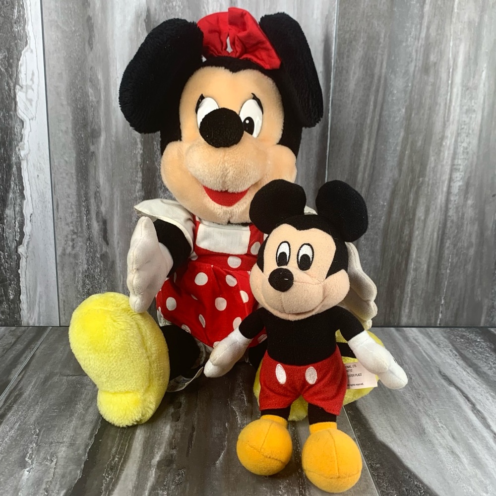 Vintage Minnie Mouse and Small Mickey Mouse Plush